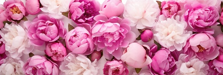 Large peonies on a white background