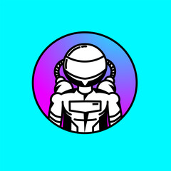 Illustration of an astronaut logo design