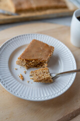 Hazelnut cake with coffee sugar glaze