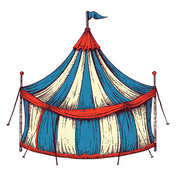 Circus tent, vector illustration.