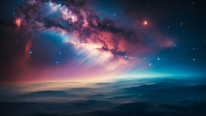 Cosmic Mirage: Nebula Sky Transforms the Night into a Galactic Wonderland