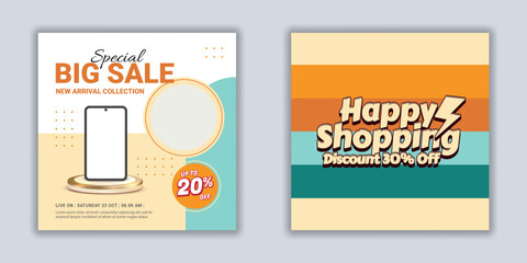 Product Display Vector Template | Social media banners live shopping sale to the next level with this guide to creating eye catching banners retro style