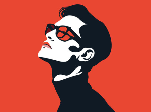 Retrato minimalista de un hombre de perfil