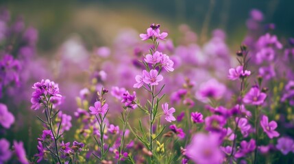 Purple flowers growing on field