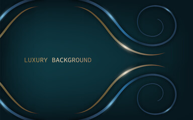 Abstract luxury background with dark and gold shapes. Design vector illustration