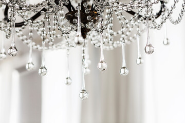 Crystal chandelier close up background