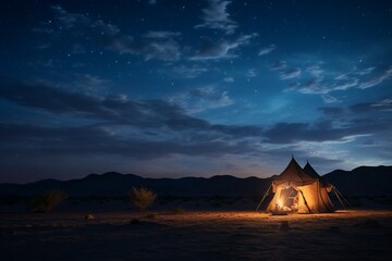 Tranquil Night Sky Over Desert