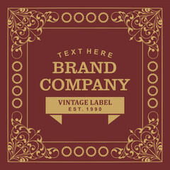 Vintage Wine drink herb label design