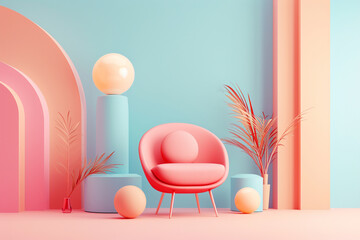 The minimalistic cartoon style in the 3D concept balances complexity and simplicity, making it visually appealing and easy to understand - obrazy, fototapety, plakaty