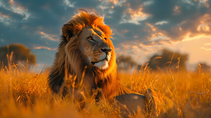 lion in the sun, sahara, strong, mindset, wildlife 