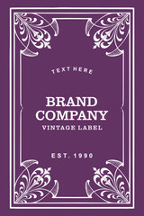 Luxury wine bottle label design