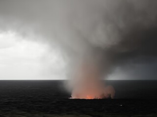Fototapeta na wymiar earthquake and volcanic eruption
