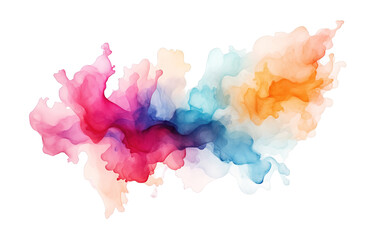 Watercolor texture stain isolated on transparent background. PNG file, cut out	