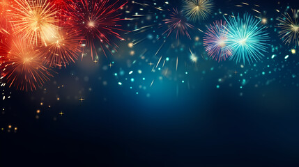 Beautiful creative holiday background with fireworks and sparkles