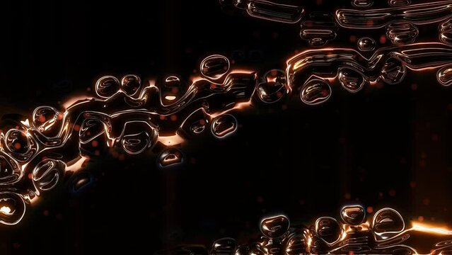 Animation of shiny glowing metal tentacles