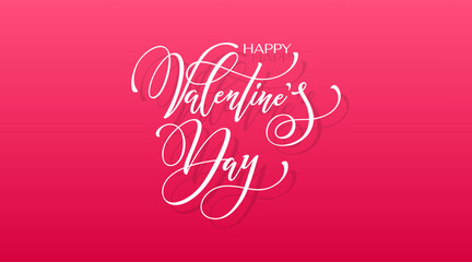 Naklejka premium Happy Valentine's Day hand lettering vector type illustration. Vector illustration. Romantic quote card. Text for card or invitation.