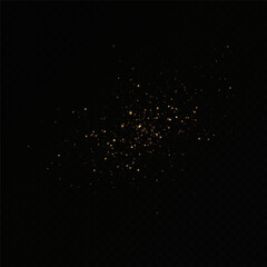 Golden sequins glow with many lights. Glittering dust. Luxurious background of golden particles.