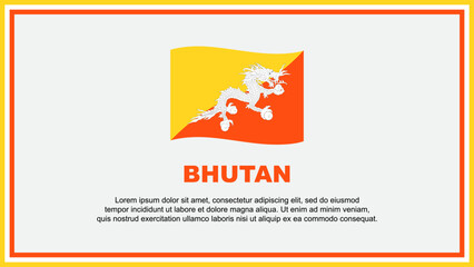 Bhutan Flag Abstract Background Design Template. Bhutan Independence Day Banner Social Media Vector Illustration. Bhutan Banner