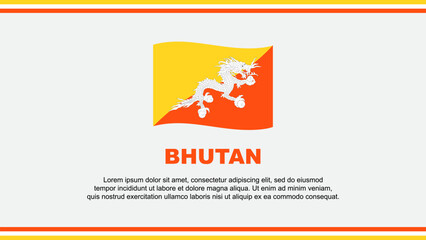 Bhutan Flag Abstract Background Design Template. Bhutan Independence Day Banner Social Media Vector Illustration. Bhutan Design