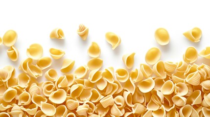 Seamless Pasta border isolated on white background