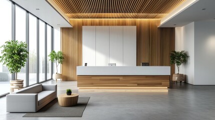 Modern Design for Reception Counters. Generative Ai.