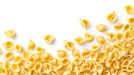 Seamless Pasta border isolated on white background