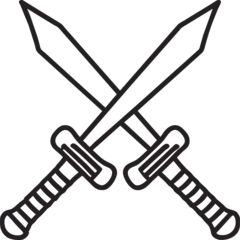 Fotobehang 2 crossed swords medieval style icon, icon © Gear Digital