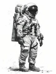 Coloring Page For Kids Spacesuits, A Astronaut In A Space Suit