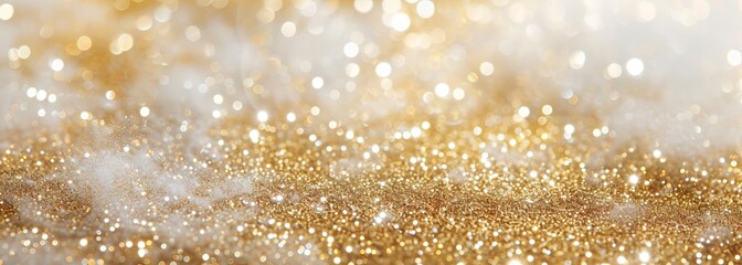 White and gold glitter background. Luxury background - Powered by Adobe