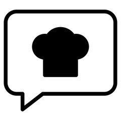  Chef hat in speech bubble icon