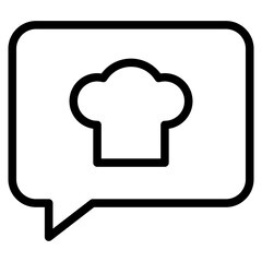  Chef hat in speech bubble icon