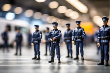 Policemen in uniform toy figures