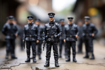 Policemen in uniform toy figures