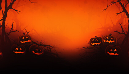 halloween background with pumpkin created with Generative Ai