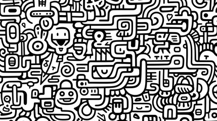 Abstract seamless doodle background, artistic background