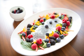 berries and spinach salad with poppy seed cashew dressing