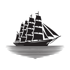 Yacht Whispers: Boat Silhouettes Whispering Tales of Luxury and Style in Nautical Exploration - Transportation Silhouette - Ship Vector - Yacht Silhouette
