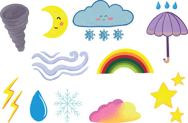 Weather cute draw illustration