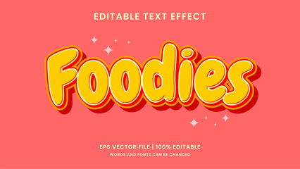 Foodie breakfast 3d editable text effect