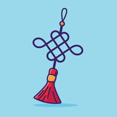 Chinese hanging decoration simple cartoon vector illustration chinese new year stuff concept icon isolated