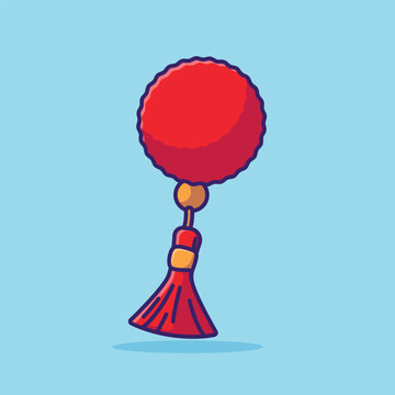 recommend clip art: Chinese hair pin simple cartoon vector illustration chinese new year stuff concept icon isolated