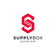 letter S and box for industry or package delivery services logo design