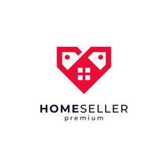love with home and tag for home seller and business logo design