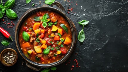 The Vibrant Vegetable Medley Stew, Ratatouille. Generative Ai. - obrazy, fototapety, plakaty