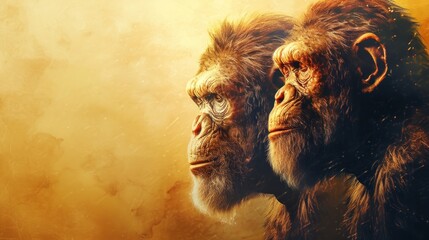 The Evolution of Hominids in Prehistory. Generative Ai.