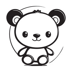 teddy bear animal love vector elements design template logo and iconic style, panda love vector special for Valentin's 