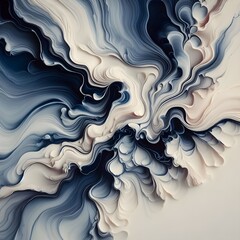Fluid abstract background,  color indigo, art , behance.
