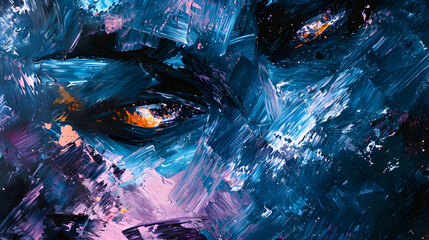 Colorful Abstract Eye Painting with Visionary Expression