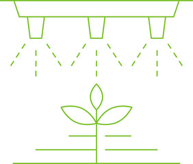 Plant and Sprinkler Thin Line Icon
