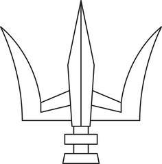 Trident Weapon Thin Line Icon
